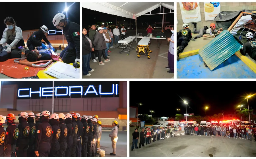 Realizan con éxito simulacro de incendio en centro comercial de Xoxocotlán