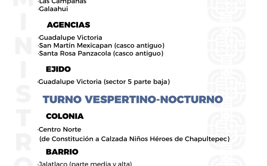 Agenda del suministro de agua potable para este sábado 