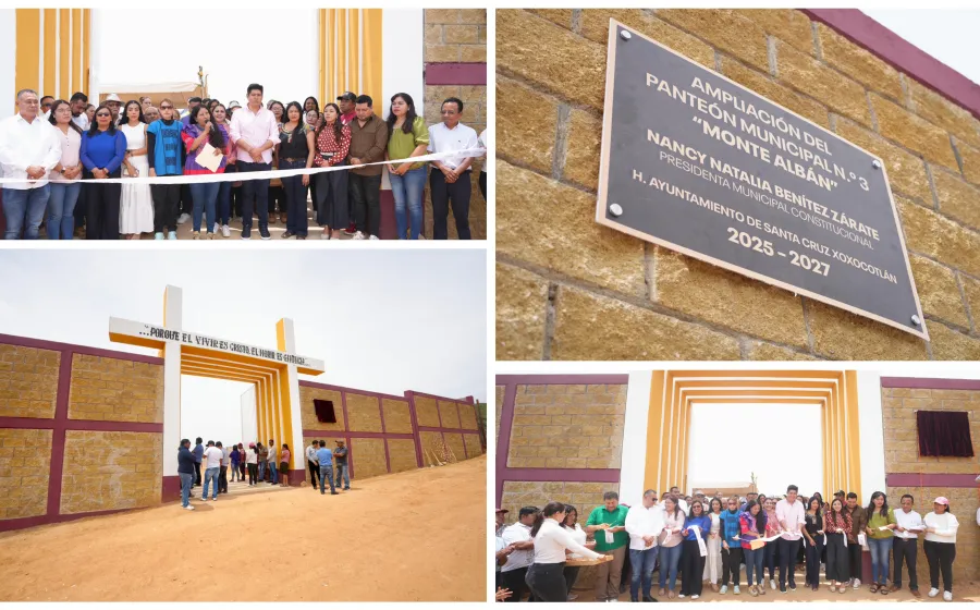 Amplían panteón Monte Albán en Xoxocotlán, beneficiará a miles de habitantes