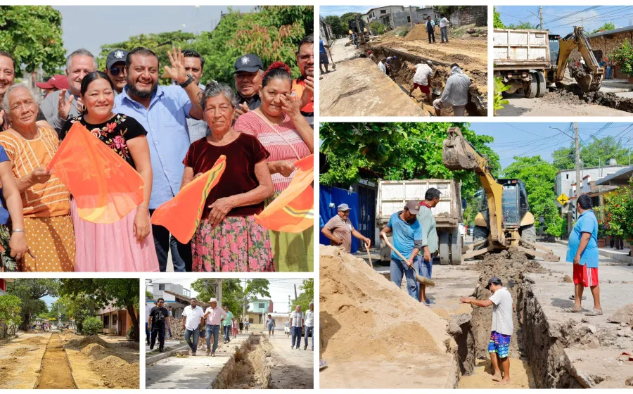 Gobierno juchiteco trabaja junto a vecinos para resolver drenaje colapsado