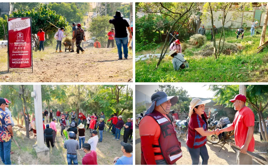 Realizan Tequio Bienestar en La Florida de Xoxocotlán