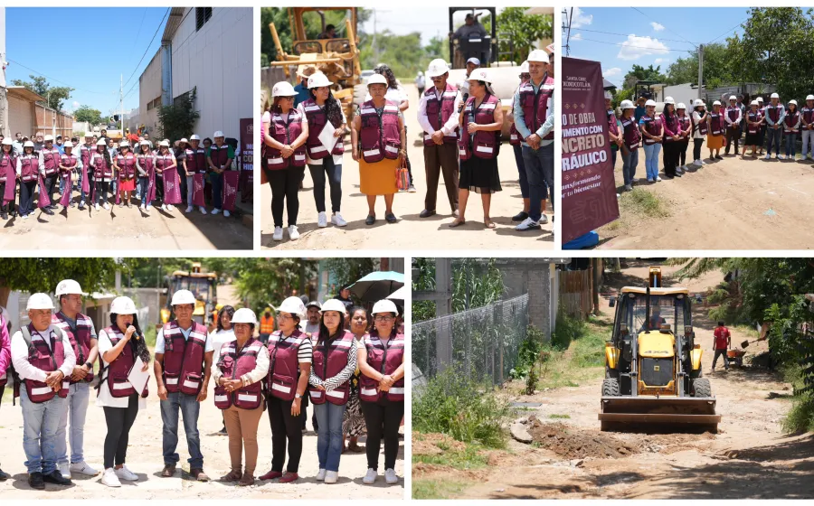 Xoxocotlán transforma sus calles; inician obras de pavimentación en 4 colonias