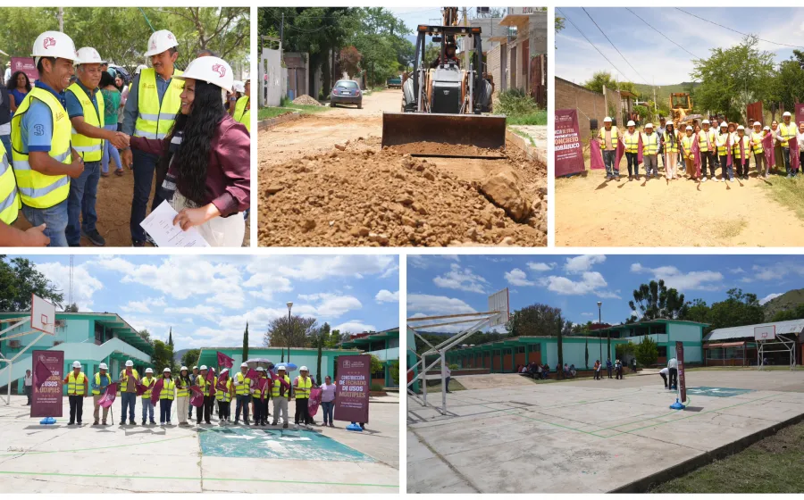 Arranca Nancy Benítez obras de pavimentación y techado escolar