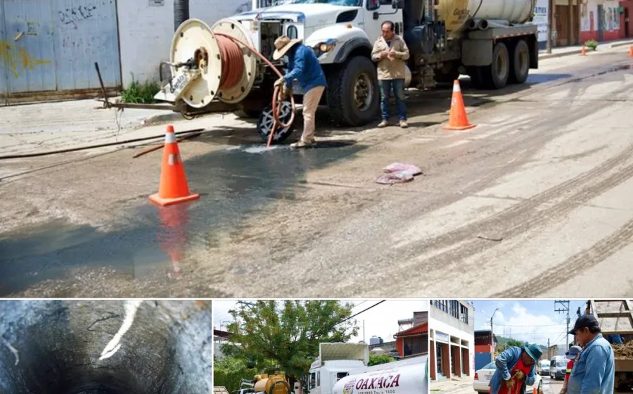 Da Soapa mantenimiento a red sanitaria en 4 colonias de San Martín Mexicapam en la ciudad de Oaxaca