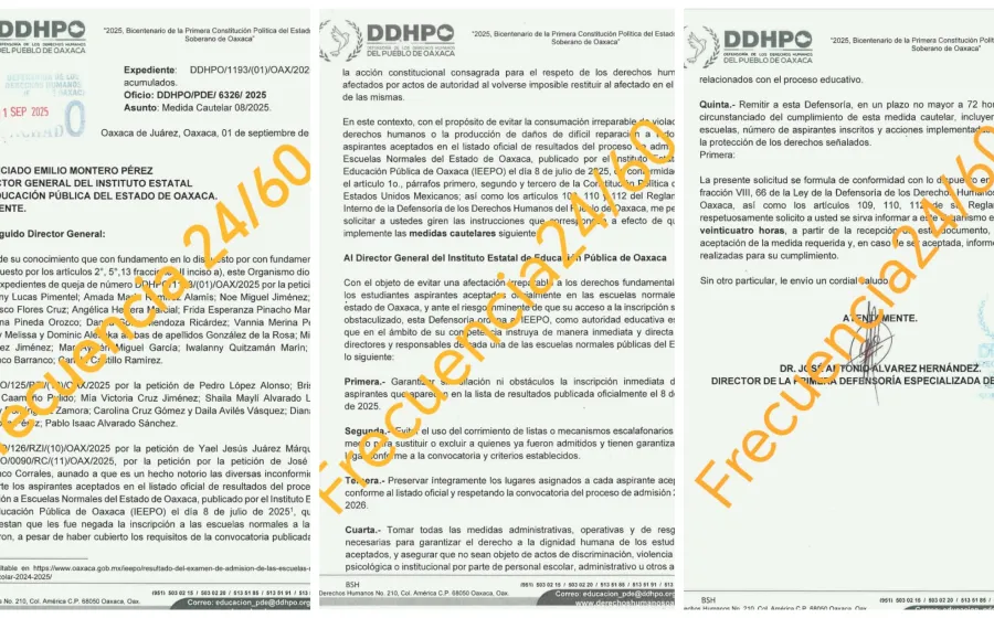 Ordena DDHPO inscribir a aspirantes en las escuelas normales