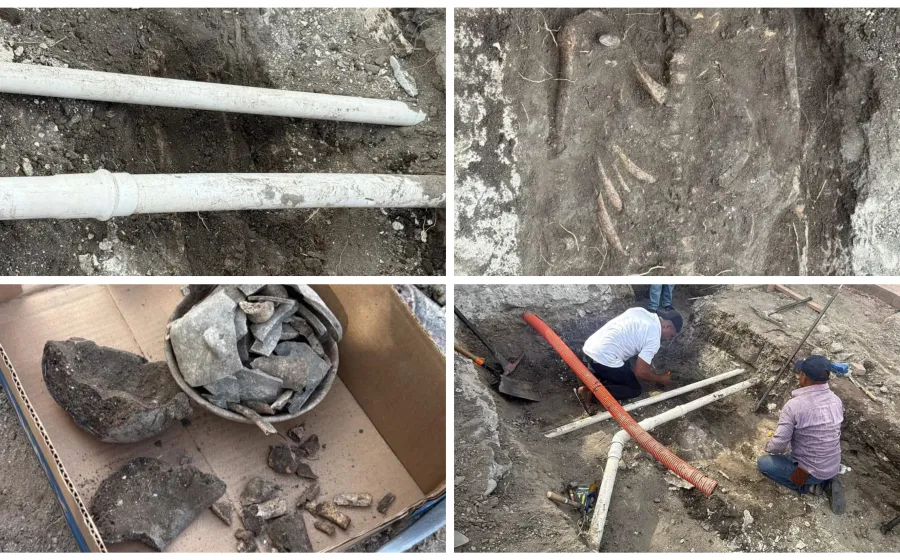 Hallan vestigios arqueológicos en plena obra de pavimentación en la Villa de Mitla