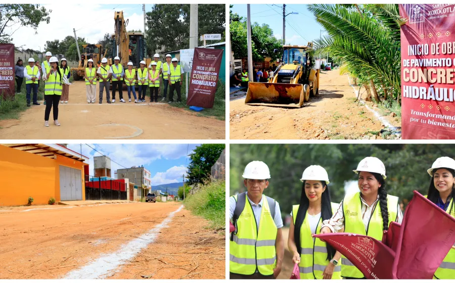 Continúa Nancy Benítez obras de pavimentación en 8 colonias más de Xoxocotlán