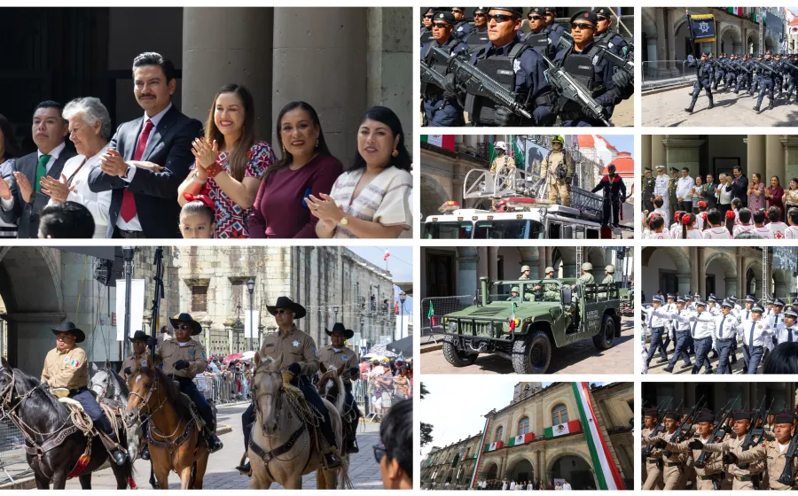 Desfile cívico-militar reafirma la unidad y seguridad en Oaxaca de Juárez