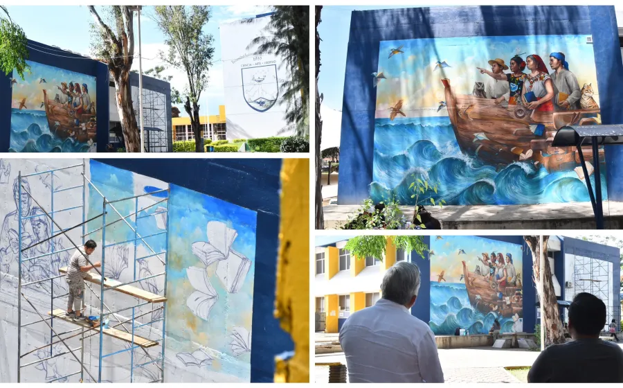 Realiza Daniel Poeta Latas mural en la UABJO