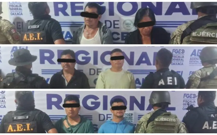 Fiscalía de Oaxaca detiene a seis personas tras operativo de captura por homicidio 