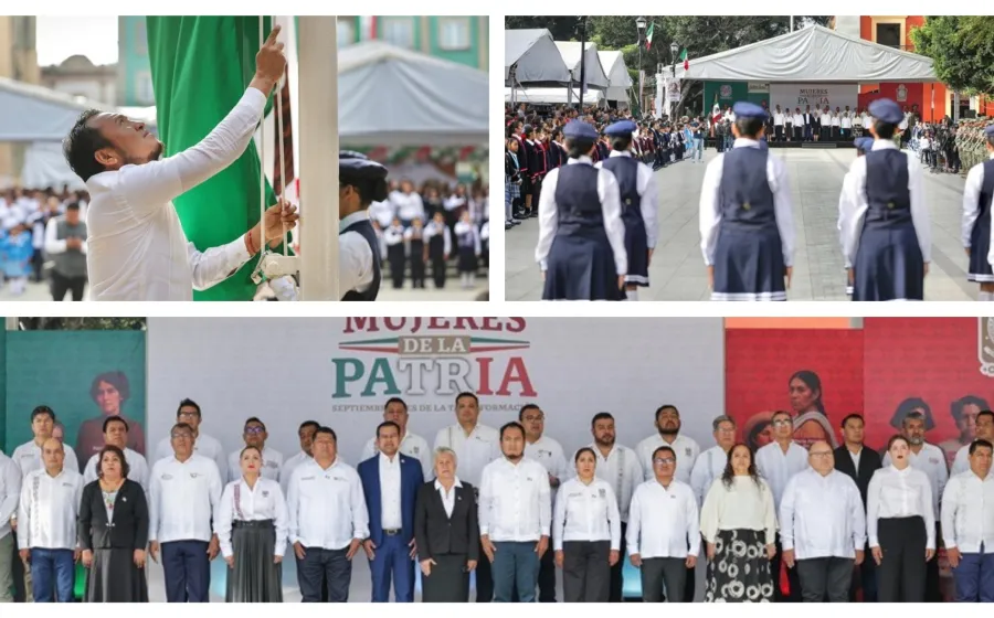 Refrenda IEEPO compromiso cívico en el izamiento de la Bandera Nacional