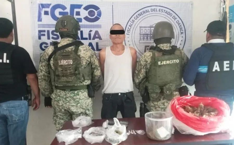 Detienen a “El Chucho Loco” y aseguran drogas durante cateo en Mitla