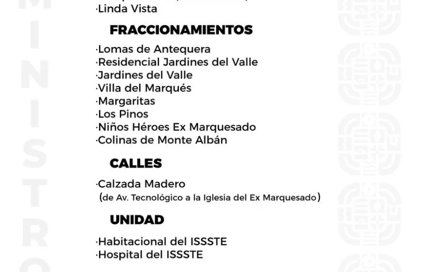 Agenda del suministro de agua potable para este sábado 