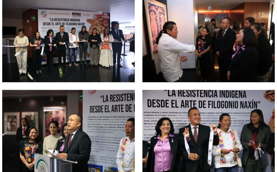 Inaugura Nino Morales exposición del artista oaxaqueño Filoginio Naxín en el Senado