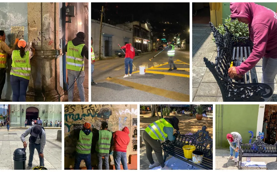 Mantienen cuadrillas del Centro Histórico acciones para mejorar la imagen urbana de la capital