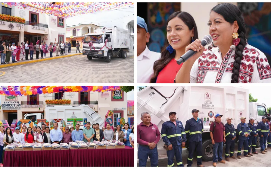 Entrega Nancy Benítez compactadora y uniformes para mejorar el servicio de limpia en Xoxocotlán