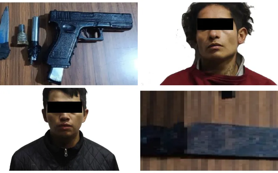 Policía Municipal detiene a dos personas en posesión de un arma de fuego de utilería