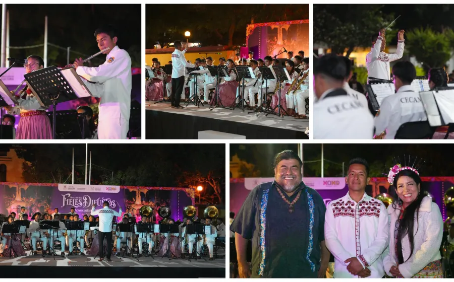 Xoxocotlán, corazón de Oaxaca, celebra el Día de los Fieles Difuntos con la banda de música del CECAM
