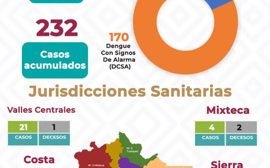 Registra Oaxaca 13 casos nuevos de Dengue 
