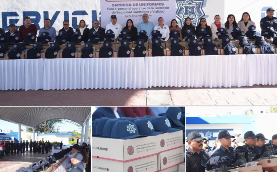 Entrega Nancy Benítez uniformes a la policía municipal de Xoxocotlán