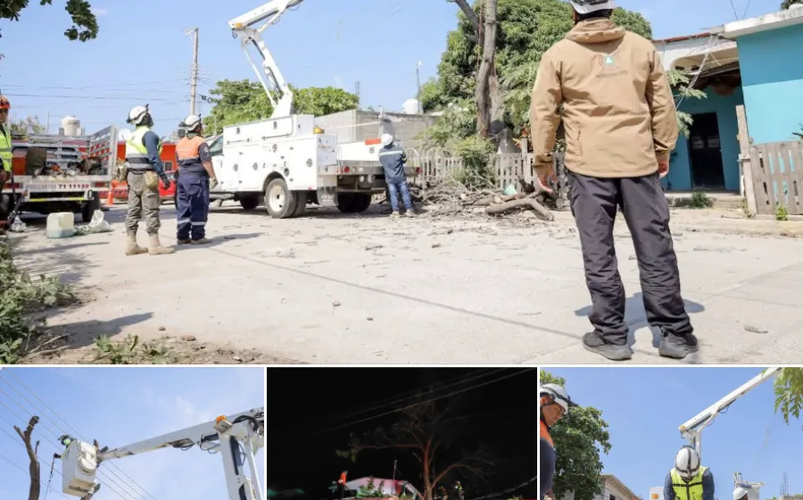 Gobierno de Juchitán colabora con CFE tras afectaciones eléctricas por fuertes vientos 