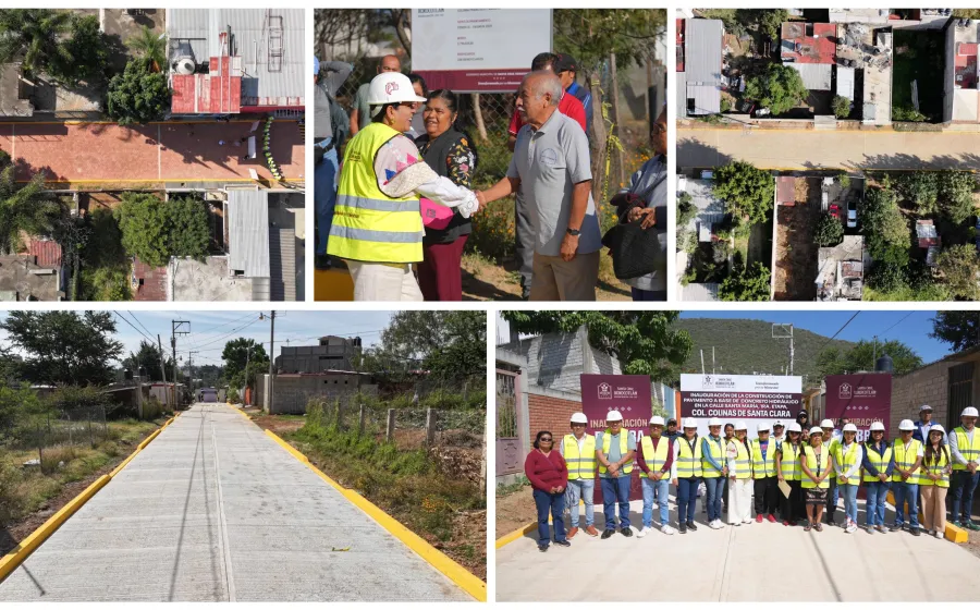 Inauguran en Xoxocotlán pavimentaciones que hacen historia