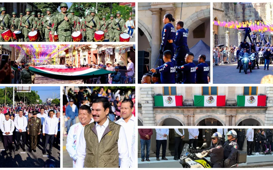 Oaxaca de Juárez vive un desfile cívico-deportivo en paz y con gran participación ciudadana