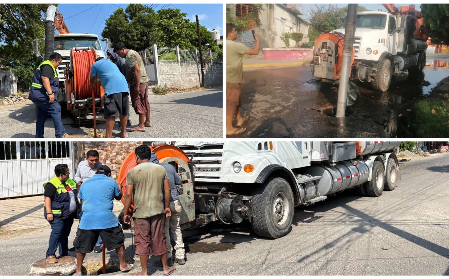Gobierno de Juchitán refuerza atención en zonas afectadas por el drenaje colapsado