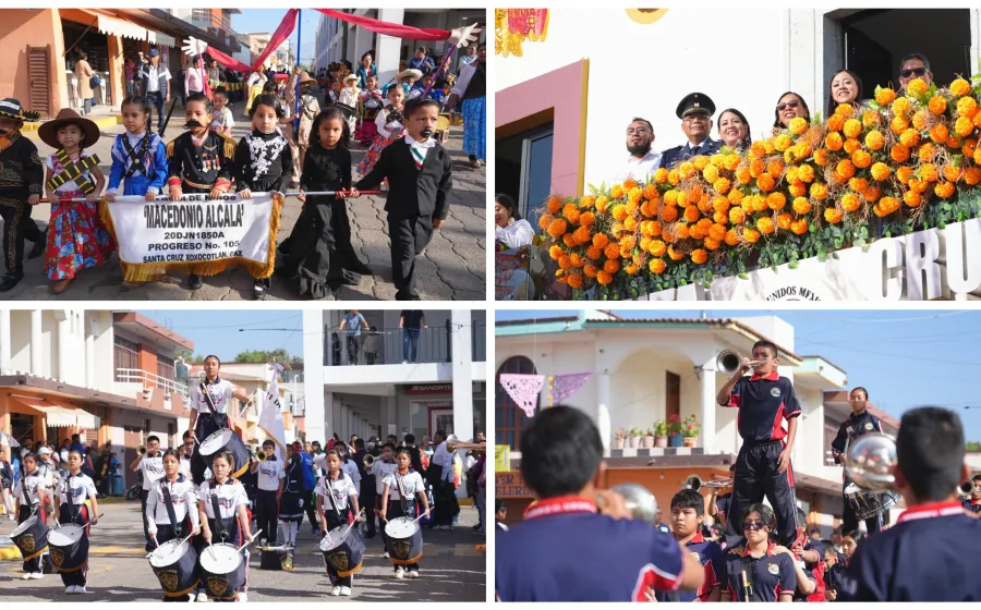 Realizan desfile cívico-deportivo en Xoxocotlán por la Revolución Mexicana