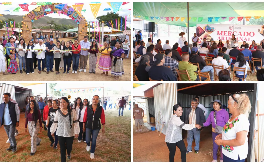 Nancy Benítez inaugura Mercado Artesanal en San Antonio Arrazola