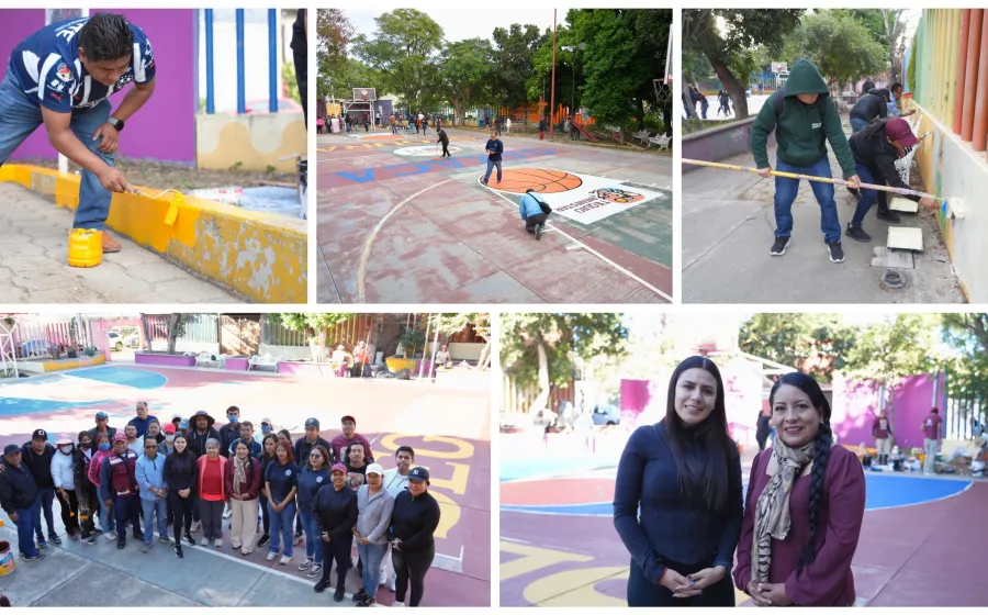 Realizan tequio autoridades y vecinos en Xoxocotlán para recuperar espacios públicos