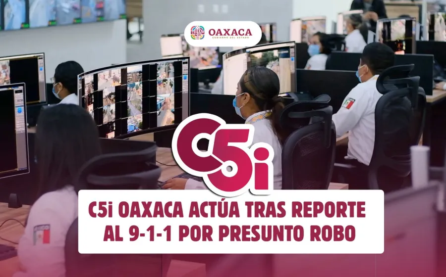 Localiza C5i Oaxaca a masculino por presunto robo en la capital del estado