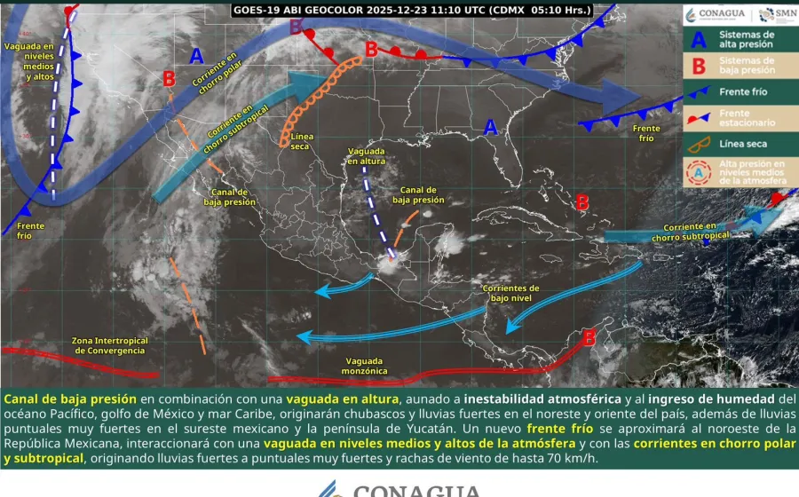 Pronostican lluvias fuertes y temperaturas frías en algunas regiones de Oaxaca