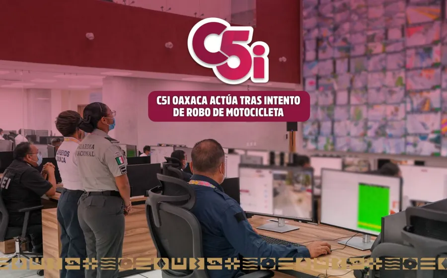 Apoya C5i Oaxaca en el aseguramiento de dos personas por presunto intento de robo de motocicleta