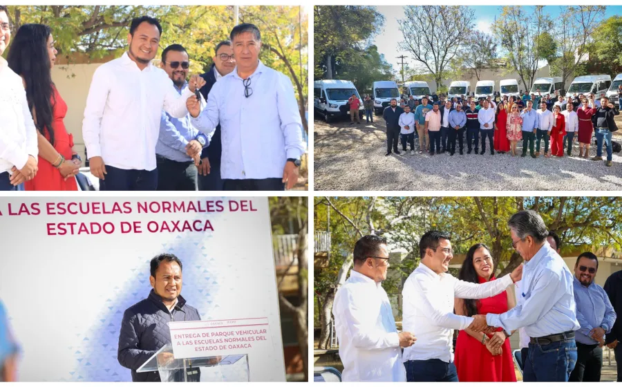 Entrega Gobierno de Oaxaca parque vehicular nuevo a las 11 Escuelas Normales del estado