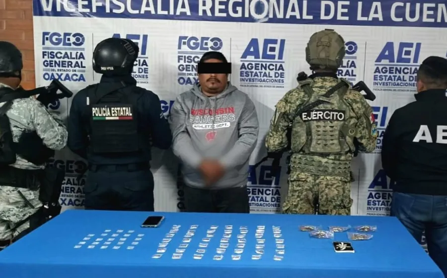 Lo detienen en flagrancia y asegura dosis de cristal y mariguana en San Juan Bautista Valle Nacional