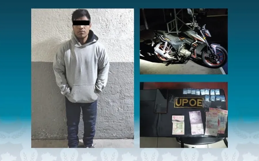 Detiene SSPC a masculino por delito contra la salud en San Jacinto Amilpas