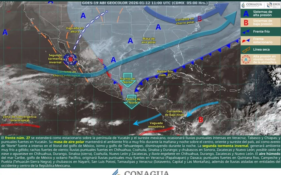 Persistirán lluvias fuertes, ambiente gélido y vientos intensos en Oaxaca por frente frío 27