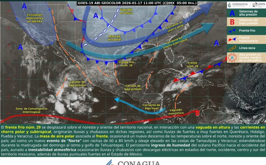 Persisten lluvias, bajas temperaturas y vientos por frente frío 29 en Oaxaca 