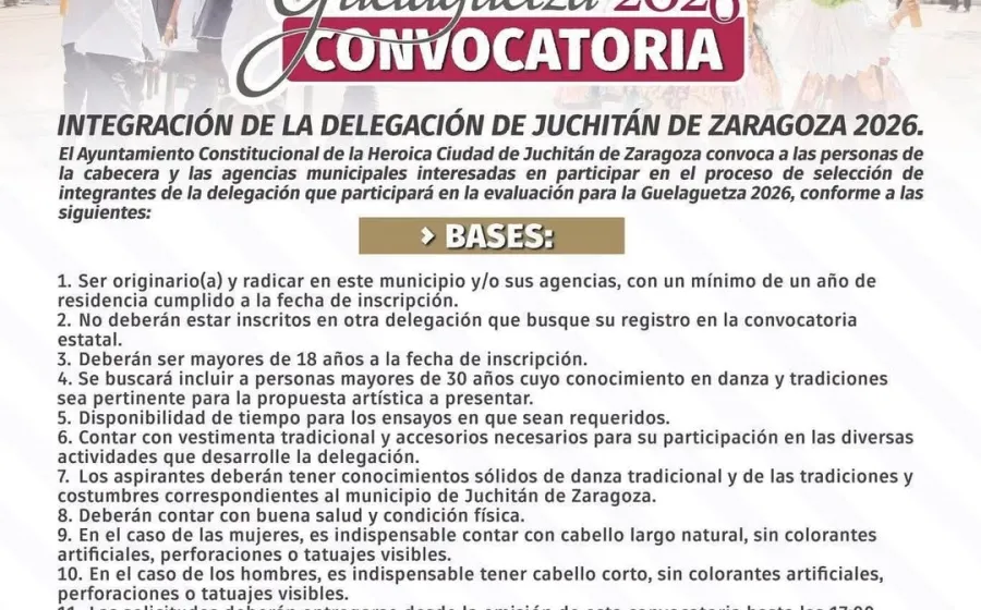 Juchitán rumbo a la Guelaguetza 2026