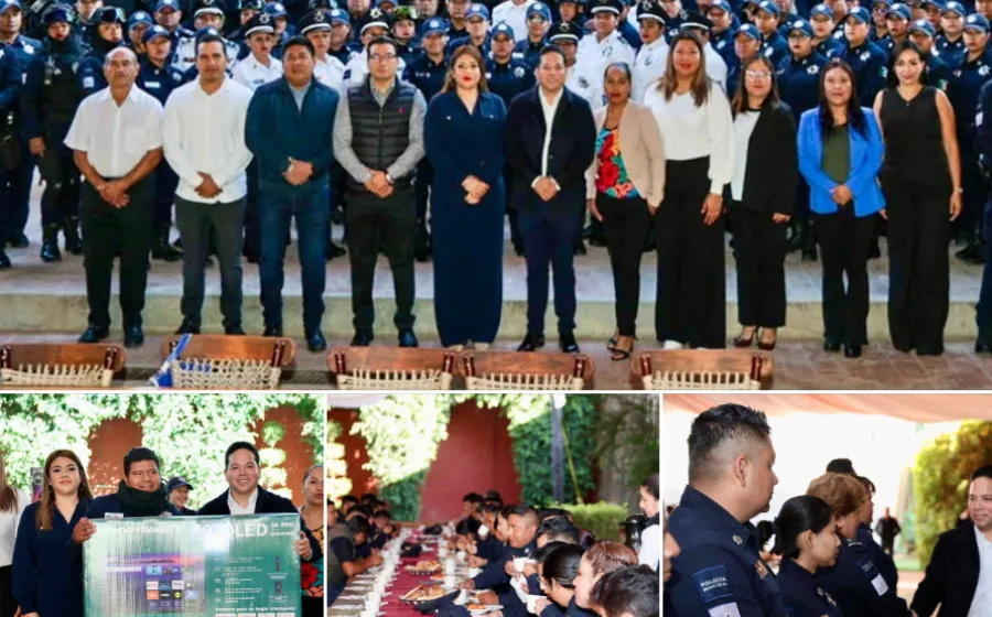 Festejan el Día de la y el Policía en Santa Lucía del Camino 