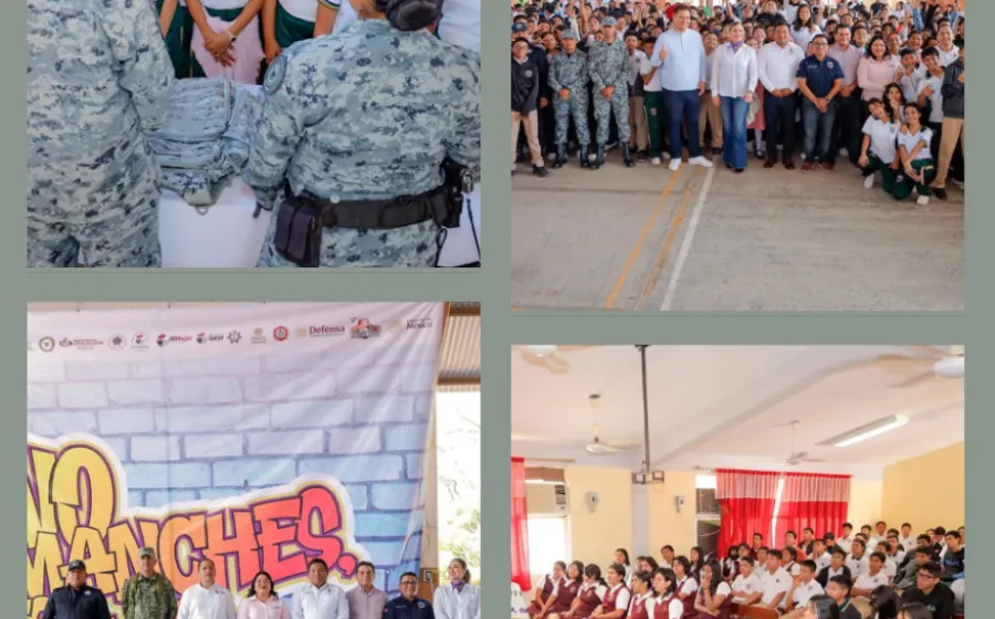 Gobierno juchiteco reanuda el programa "No manches, es tu vida", en la secundaria "Símbolos Patrios"