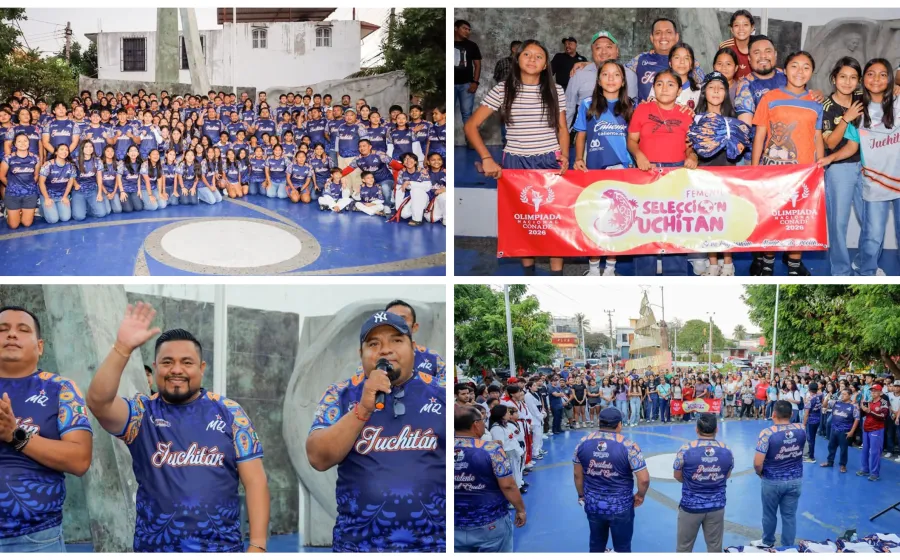 Abandera gobierno juchiteco a jóvenes deportistas que representarán al Istmo en fase estatal de juegos CONADE 2026 