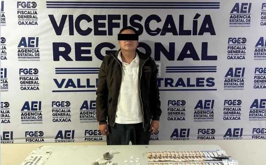 Catean punto de narcomenudeo, detienen a una persona, aseguran drogas y dinero en efectivo en Valles Centrales
