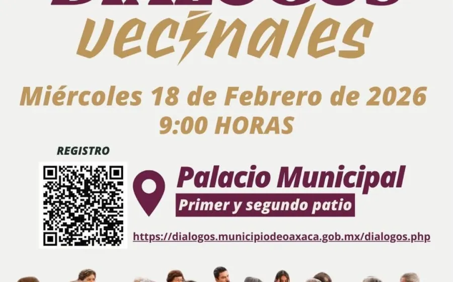 ¡Te esperamos este miércoles! Súmate a los Diálogos Vecinales en Palacio Municipal!
