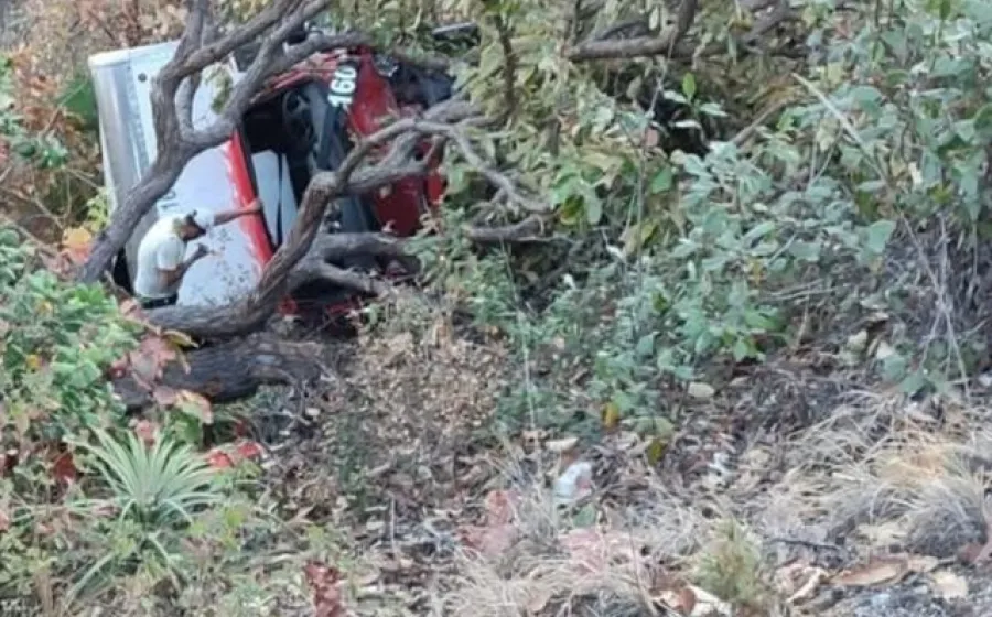 Al barranco camión de carga en la 175 