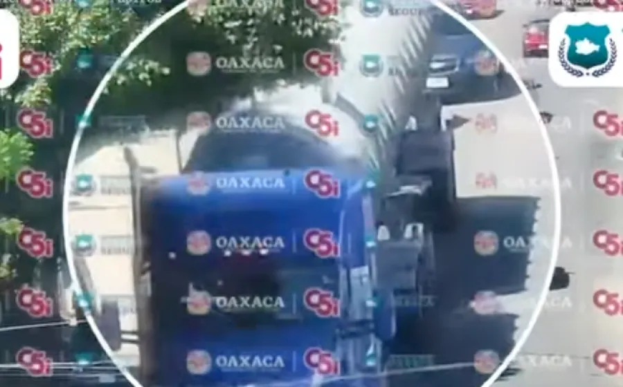 Recuperan C5i Oaxaca y Policía Vial Estatal pipa con reporte de robo en la ciudad capital