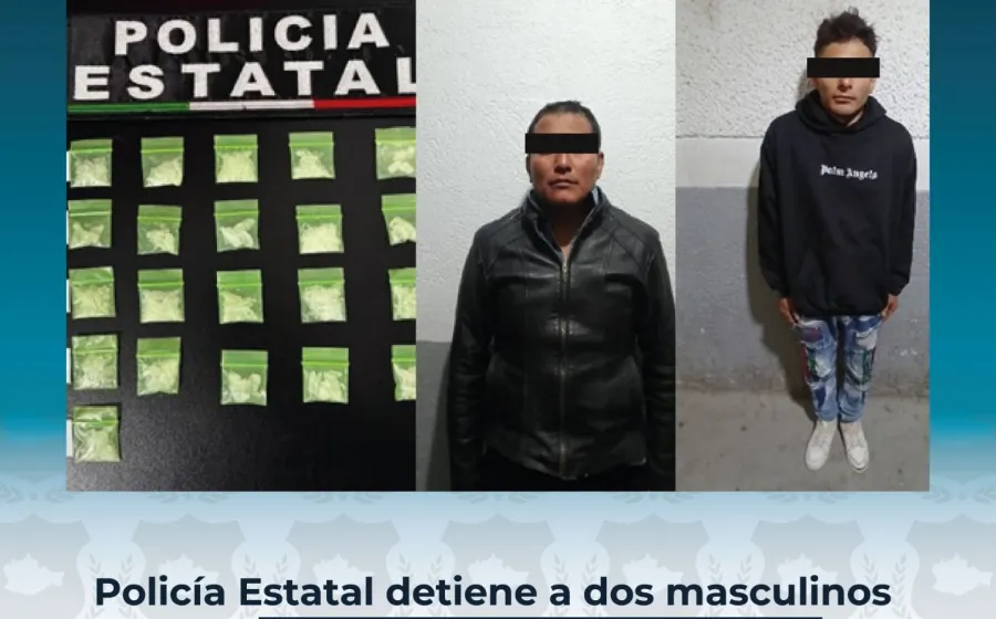 Detiene Policía Estatal a dos masculinos con presunta dosis de cristal en Santa Cruz Xoxocotlán