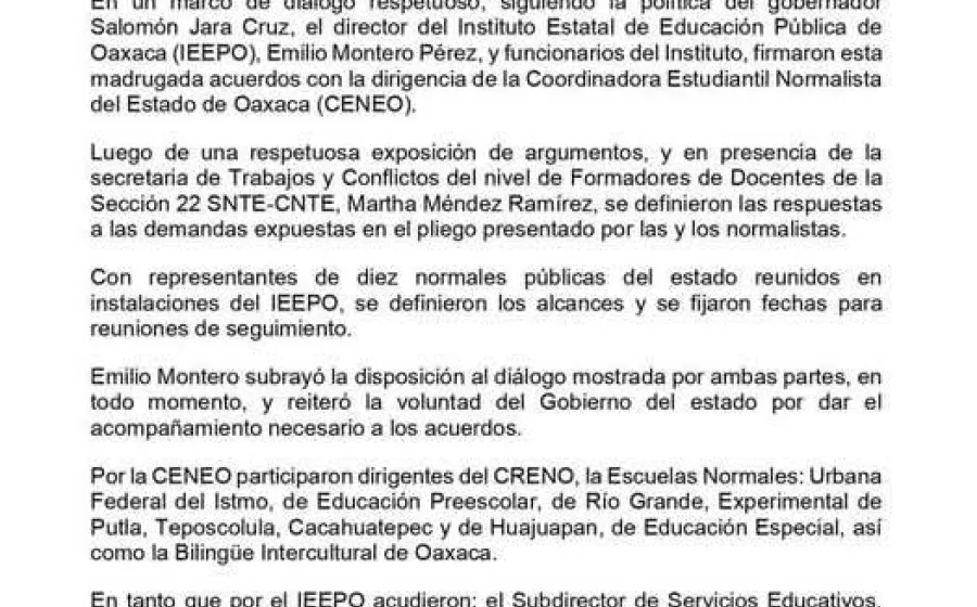 IEEPO define acuerdos con CENEO