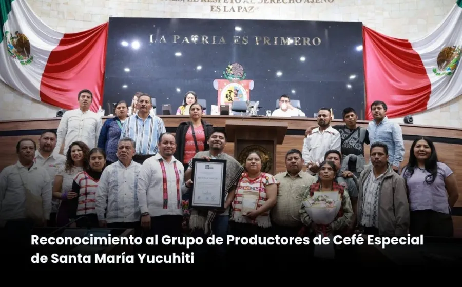 Congreso local entrega reconocimiento al Grupo de Productores de Café Especial de Santa María Yucuhiti